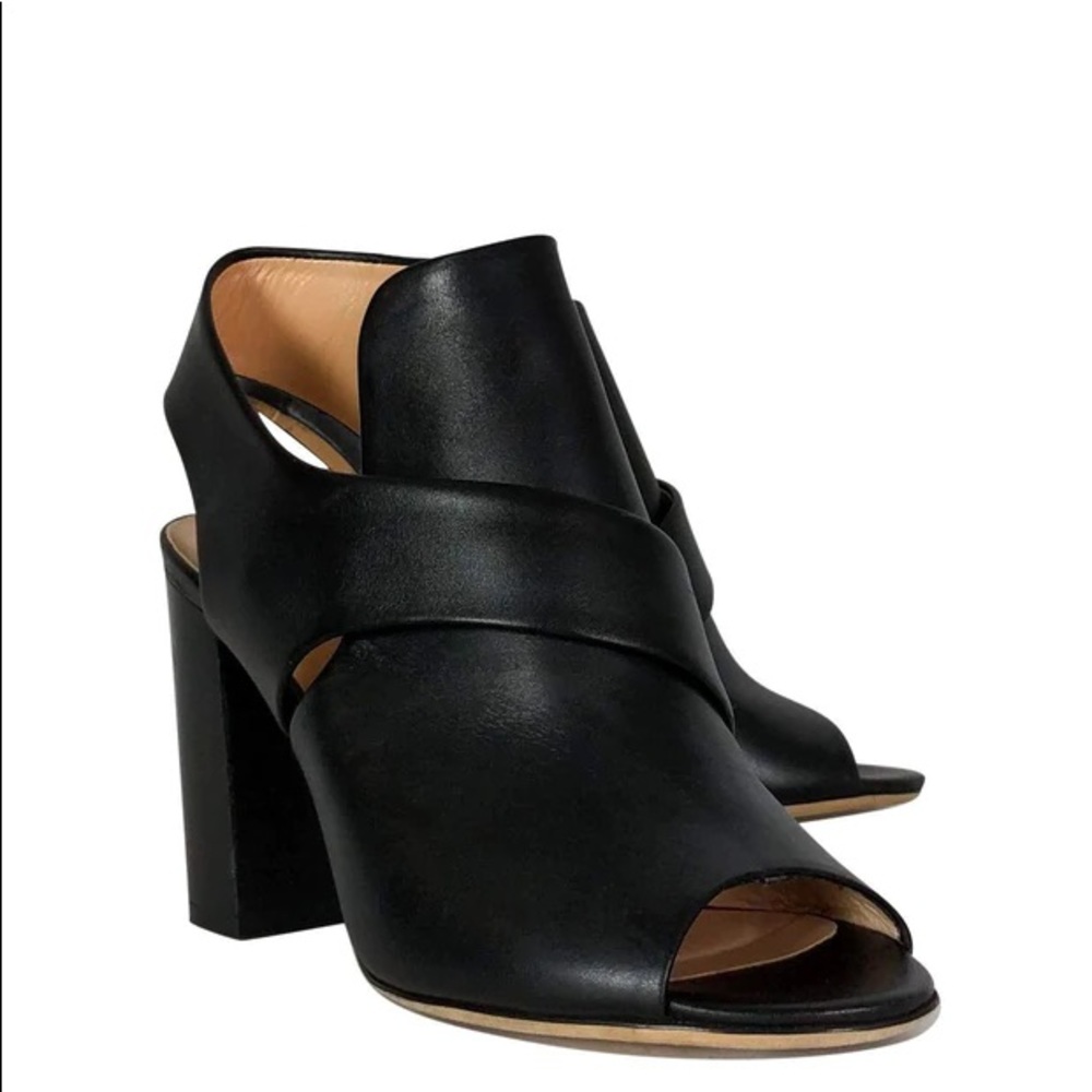 Club Monaco leather open toe booties